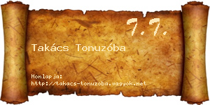 Takács Tonuzóba névjegykártya